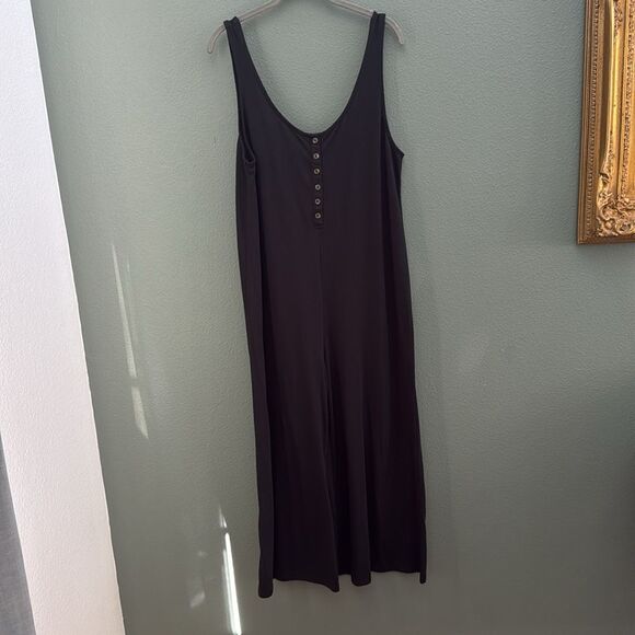 L*SPACE BLACK SLEEVELESS JUMPER WIDE LEG SZ L - Picture 3 of 9